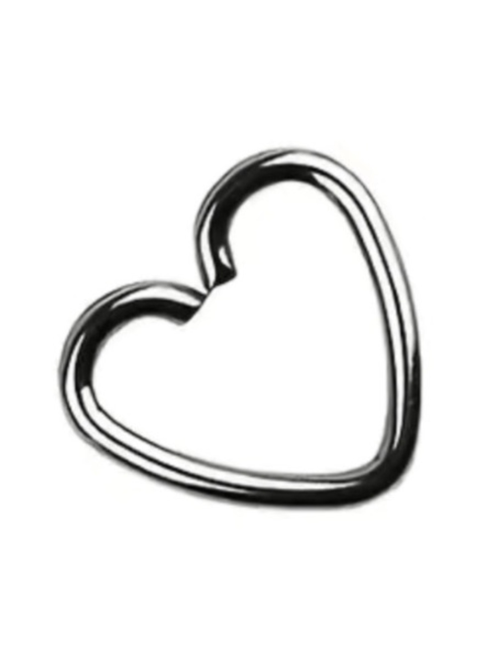 Silver Stainless Steel Open Heart Fixed Hoop Minimalist Cartilage Earring